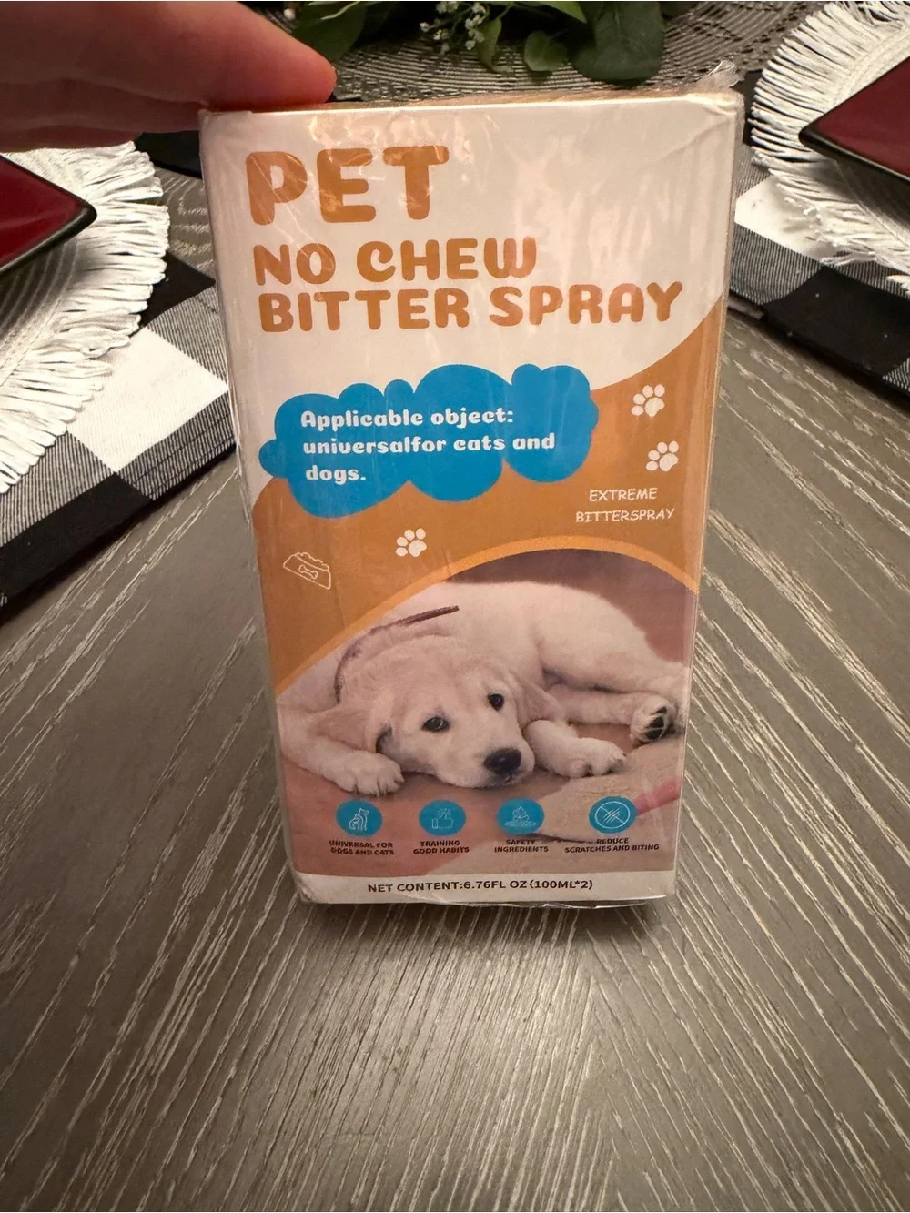 Pet No Chew Bitter Spray - White, Blue, Gold